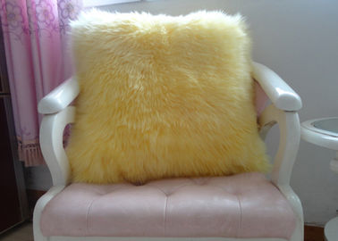 China Shearling Sheepskin Lambswool Seat Cushion Double Sided For Bed / Sofa Decorative supplier