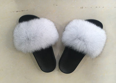 China Soft Children Fox Fur Slippers Real Fur Lightweight Comfortable For Walking supplier