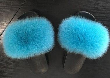 China Indoor Outdoor Real Fox Fur Slippers 35-44 Size With Slides Platform OEM supplier