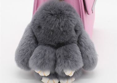 China Dyed Color Cartoon Rabbit Fur Keychain Sample Free With Customized Logo supplier