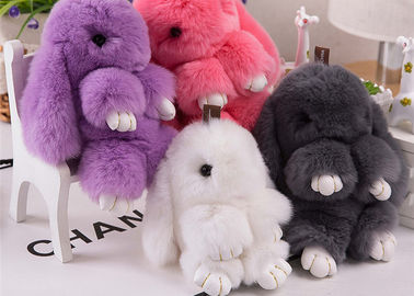 China Big Size Real Rabbit Fur Keychain 20cm Cute Shape Portable For Girl Bag supplier