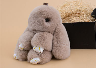 China Portable Cute Pendant Rabbit Fur Keychain For Car / Bag Accessories supplier