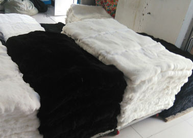 China Custom Real Soft Rex Rabbit Skin Fur Washable Heavy Density For Genuine Blanket supplier