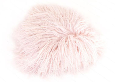 China Light Pink Mongolian Sheepskin Rug , Soft Mongolian Fur Blanket For Newborn Baby In Props supplier