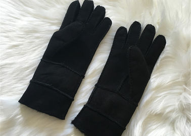 China Double face sheepskin fleece / wool Lined gloves hand-sewn sueded sheepskin glove supplier