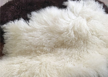 China Long Hair Natural curly sheep wool Mongolian white fur Materiral for bed throw supplier