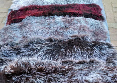 China Real Mongolian fur fabric 15cm long hair Mongolian lambskin curly sheep skin supplier