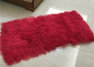 China Long Hair Curly Sheep Fur throw Mongolian Tibetan Lambswool Blanket bed throw supplier