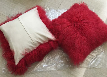 China Tibetan Lambskin Cushions Tibet sheepskin curly fur cushion mongolian fur pillow supplier