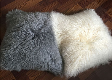 China sheepskin curly wool pillow case mongolian wool pillow cover lambskin pillow supplier