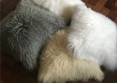 China Mongolian Fur Decorative Pillow Mongolian Lamb Fur Throw Pillow Pure Mongolian Throw Pillow supplier