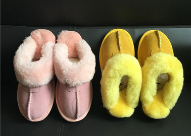 China Tan Suede Sheepskin Slippers Winter Women Chestnut Classic Sheepskin Slippers supplier