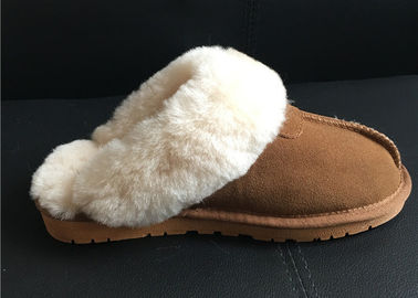China Women's Sheepskin Slippers Shoes Luxurious Sheepskin Closed Toe Slippers supplier