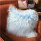 Custom Made 100% Long hair Mongolian lamb fur pillow 45x45cm dyed colors free samples supplier