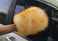 Reusable Double sided Car Washing Mitt Glove Yellow Color With 100% Pure Wool supplier