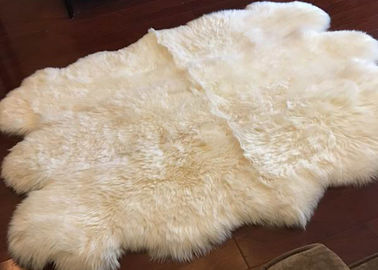 Long Hair Small Sheepskin For Chair , Luxury Silky Fleece Home Shag Area Rugs supplier