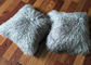 Double Sided Sheepskin Soft Fuzzy Pillows , Real Mongolian Fur Cushions supplier
