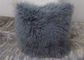 10-15cm Curly Hair Mongolian Fur Pillow Soft Warm With Suede Fabric Backing supplier