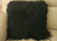 Mongolian fur pillow TIBETAN MONGOLIAN SHEEPSKIN FUR CUSHION BLACK - 45cm supplier