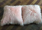 Mongolian fur pillow Blush Pink Luxurious Genuine Tibetan Mongolian fur Throw supplier