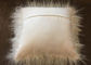 Mongolian fur Pillow Natural White Long Hair Tibetan Sheep Skin Pillow Cover 40cm supplier