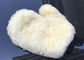 Sheepskin Car Wash Mitt Finger Wool Wheel Wash Mitt Car Wash Pad Beige color supplier