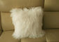 Long Haired White Fluffy Cushion Covers Comfortable Soft With Tibetan Lamb Fur supplier