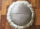 Long Hair Round Mongolian Fur Pillow Light Grey Smooth With Shearling Sheep Fur Lining supplier