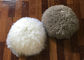 Long Hair Round Mongolian Fur Pillow Light Grey Smooth With Shearling Sheep Fur Lining supplier