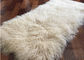 Fur Bed Blanket Mongolian Sheepskin Rug 60x120cm Beige Color Fireproofing supplier