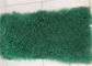 Dark Green Dyed Mongolian Lambskin Throw Blanket 60 X120cm Soft With Long Hair supplier