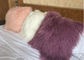 Tibetan lambskin cushion lilac real fur mongolian sheepskin bed throw 20 inch supplier