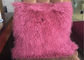 Mongolian fur pillow Lavender Real Luxury Tibetan Sheep Fur Throw 16 inch supplier