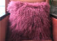 Real Tibetan Lambskin Cushion Long Hair Purple Mongolian fur Pillow Cover supplier