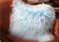 Mongolian fur Pillow Luxurious Purple Dyed Single Sided Soft Fluffy Fur Bed throw supplier