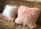 Mongolian fur Pillow Colorful Dyed Long Hair Tibet Skin Lamb fur Couch Cushion supplier