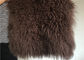 Real Mongolian Sheepskin Brown Throw PIllow Double Sided Fur with long hair supplier