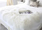 120*180cm Long Wool Real Mongolian Fur Fabric , White Sheepskin Rug For Nursery  supplier