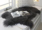 Black Soft Washable Real Sheepskin Rug Warm With Long Hair Thick Full Fur supplier