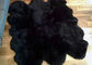 Smooth Surface Black Fur Throw Blanket , Black Extra Large Sheepskin Rug supplier