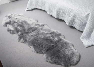 Light Grey Long Wool Australian Sheepskin Rug Double Pelts For Floor Covering supplier