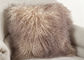 20 Inch Square White Fuzzy Pillow Cover , Soft Mongolian Fur Lumbar Pillow  supplier