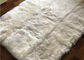 120*180cm Square Cream Australian Sheepskin Rug Soft Long Wool With Anti Slip Backing supplier
