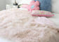 Real Mongolian Tibet Lamb Fur  Pastel Pink Rug Plate Throw New Genuine Pink Wool supplier