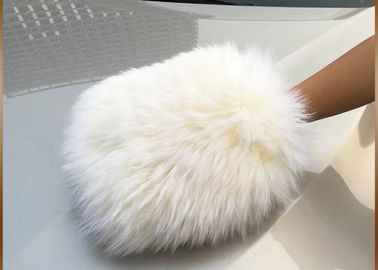 18 *24cm Both Sided Sheepskin Car Wash Mitt 100% Genuine Without Thumb Design supplier