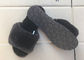 Thick Wool Grey Sheep Wool Slippers Open Toe Warm Fur For Winter Indoor supplier