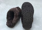 Anti Slip Ladies Sheepskin Mule Slippers , Ladies Wool Lined Slippers With Soft Leather Sole supplier