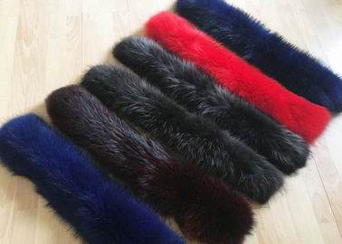 Women Detachable Raccoon Fur Collar Hood Trim 70cm Warm Decorative For Parka supplier