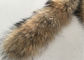 Brown Real Raccoon Fur Collar Trim Anti Shrink Warm For Women Winter Coat supplier