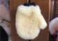 Natural White Wool Sheepskin Car Wash Mitt Single Side With Mesh Back supplier